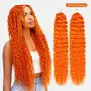 Extensiones de cabello trenzado de onda profunda de 22-30 pulgadas más vendidas, pelucas trenzadas bohemias, pelucas de onda profunda
