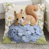 Funda de Almohada de Pascua de Animales Lindos, Funda para Cojín de Sofá con Bordado de Imitación de Conejo, Decoración de Pascua