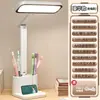Luminária de Mesa LED Proteção Ocular Multifuncional Estudo Estudante Crianças Lição de Casa Leitura e Escrita Dormitório Quarto Porta-Caneta Lote Transfronteiriço