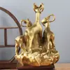 Venta al por mayor del fabricante Adornos auspiciosos de tres ovejas de cobre Oveja de cobre Oveja del zodiaco Adornos de cobre Artesanías auspiciosas de tres ovejas