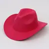 Sombrero de fieltro liso de color sólido estilo pork pie de Amazon de origen transfronterizo sombrero de jazz retro británico fedora de ala plana para hombres y mujeres