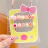 Joias de Mão com Unhas Vestíveis para Crianças Acessórios de Luxo para Meninas Pontas de Unha e Acessórios Adesivos Fofos de Desenho Animado Meninas Doce Presentes