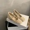 Sapatos Femininos Elegantes de Noite Estilo Francês, Novos Sapatos Peludos de Inverno para Mulheres, Para Uso Externo, Salto Grosso, Forrados com Lã, Sapatos de Algodão Mary Jane