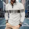 Moda Nuevo Estilo Polo Transfronterizo Manga Larga Independiente Camisa Polo Botones Casual para Hombre Solapa Amazon Europa y América