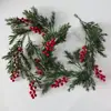 Cycad Artificial Navideño de Amazon Transfronterizo Vid de Fruta Roja Decoración de Vid para Colgar en Puerta de Casa al Aire Libre de Halloween