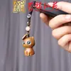 Cadena para Teléfono de Gato de Madera de Ébano, Accesorio de Gato Elegante de Palo de Rosa, Colgante Ruyi de Moneda de Cobre, Llavero de Coche Yiming Xianyuan, Colgante para Bolso
