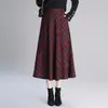 Falda de Lana a Cuadros de Longitud Media con Dobladillo Ancho para Mujer 2026 Otoño/Invierno Nuevo Estilo Coreano que Cubre la Cadera Adelgazante Versátil Falda de Línea A