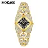 Reloj de Cuarzo MOKAGO de Lujo con Diamantes Completos, Reloj Delgado Vintage de Alta Gama Resistente al Agua para Mujer, Creativo Reloj Pulsera con Forma de Diamante