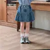 Falda de Mezclilla con Volantes para Niñas 2026 Verano Nueva Estilo Coreano Falda para Niños Falda Corta de Mezclilla Versátil para Bebé