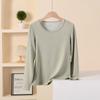 230g Veludo de Coelho Seda Roupas de Outono e Conjunto de Calças Longas Feminino Camiseta Básica Cor Pura Gola Baixa Slim Térmico Roupa Íntima Fabricante
