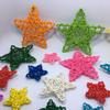Estrella de cinco puntas de ratán navideña de 12 cm adornos colgantes para guardería centro comercial decoración de fondo para fotografía