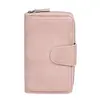 Cartera Suphiar Nueva para Mujer Estilo Coreano de Longitud Media con Cremallera y Broche, Cartera Vintage de PU para Mujer