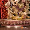 Estatua de Buda de Nepal 10 pulgadas 34 cm cobre medio dorado seis brazos mahagala estatua protectora estatua de Buda cielo negro grande