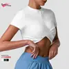 2026 Novo Emagrecedor Secagem Rápida Ajustado Fitness Manga Curta Profissional Curto Ao Ar Livre Roupa de Yoga Top Pode Ser Usado como uma Camiseta