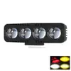 Holofote LED para Motocicleta Transfronteiriço, Holofote de Iluminação de Estrada Linear de 4 Lâmpadas Amarelo e Branco de Dupla Cor, Luz Externa Modificada para Veículo