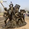 Escultura del Octavo Ejército de Ruta Fabricación Fundición de Cobre Plástico Reforzado con Fibra de Vidrio Imitación Cobre Guerra Antijaponesa Militar y Civil Estatua de Figura Cuadrada Paisaje Escultura del Ejército Rojo