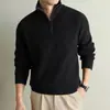 Suéter de punto grueso de 545 g, modelo nuevo 2026, con cremallera, cuello semi-alto, suéter de cuello alto, top cálido, moda moderna