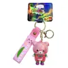 Llavero de oso electrochapado UV, muñeco de goma suave de dibujos animados, colgante para bolso, figura para máquina de garras de peluches, pequeño regalo
