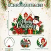 Letrero de Madera Navideño de Amazon Transfronterizo Papá Noel Muñeco de Nieve Colgante de Pared Decoración para Fiesta de Vacaciones de Invierno