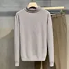 Camiseta de Punto de Manga Larga de Color Sólido con Cuello Medio para Hombre y Mujer, Holgada y Sencilla, Cálida Capa Interior, Otoño e Invierno