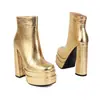 2022 nova bota curta de cavaleiro outono e inverno padrão de escama de peixe bico quadrado botas femininas botas com salto plataforma de camada dupla botas de comércio exterior