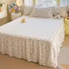Nuevo Estilo 2024 Juego de Tres Piezas de Falda de Cama 100% Algodón Colcha de Una Pieza Sábana de Cama 100% Algodón con Volante Estilo Coreano Protector de Cama General para Cuatro Estaciones