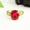 Anillo de Rubí Cultivado Ai Yu Anillo de Corindón Rojo en Forma de Corazón Joyería para Mujer Venta al por Mayor Dropshipping S4012405