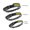 Linterna frontal tipo cob con sensor de movimiento para comercio exterior, Luz para ciclismo de exterior, Luz para correr de noche con carga USB, Luz portátil LED de alto brillo
