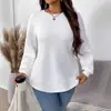 Ropa Nueva para Mujer 2026 Primavera, Otoño e Invierno Moda Versátil Casual Color Sólido Cuadros Sudadera Pulóver