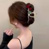 Pin Estilo Chino Diamante Flash Flor Rosa Clip Otoño e Invierno Clip Adorno para la Cabeza Pasador de Pelo Clip Tiburón de Alta Calidad Celebridad de Internet para Mujer