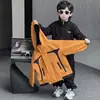 Chaqueta Exterior para Niños Niños Estilo Coreano Niños Guapo Estilo Moderno Cortavientos Conjunto de Dos Piezas Ropa para Niños Pequeños y Niños Pequeños