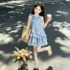 Vestido de Verão Feminino com Gola Halter 2026 Novo Estilo Coreano Doce Menina Vestido de Alça Estampado Tendência