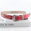 Qin Kunyi Europeu e Americano Simples Pin Fivela Punk Couro Genuíno Feminino Retro Feminino Estudante All-match Strass Decorativo Cinto de Couro Na Moda
