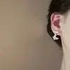 Pendientes de Mariposa de Perla de Zirconio Exquisitos de Aguja Plateada Versátiles de Alta Gama de Lujo Ligero Pendientes de Nicho Pendientes Elegantes para Mujer Pendientes Largos
