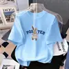 Camiseta de Manga Corta para Niña de Algodón Puro, Elegante y Fresca, para Bebé e Infantil, Manga Media, Verano 2026, Top Lindo de Dibujos Animados