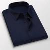 Camisas Masculinas de Outono Plus Size de Venda Transfronteiriça, Camisas Casuais de Negócios de Cor Sólida para Homens de Meia-Idade, Roupas Masculinas de Caimento Solto