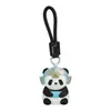Llavero Creativo de Cuero Sanxingdui Panda Lindo Dibujo Animado Chica Panda Rojo Colgante para Bolso Accesorios Pequeño Regalo