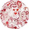 50 piezas/2 estilos de pegatinas de corazón rojo estilo graffiti de San Valentín para bodas, declaraciones de amor, fiestas de parejas y decoraciones navideñas