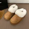 Botas de nieve peludas de invierno para mujer 2026 nuevas de suela gruesa antideslizantes forradas de felpa cálidas de felpa sin cordones de algodón