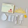 Set de Tenedor Cuchillo Plato Desechables para Pastel Envío Envuelto en Película Caja de Regalo para Fiesta de Cumpleaños Juego de Cinco Piezas Vajilla para Mesa de Pastel