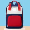 Mochila Escolar Multifuncional para Alunos do Ensino Fundamental, Mochila de Cor Contrastante, Bolsa Impermeável de Grande Capacidade para Reforço Escolar, Mochila para Meninos e Meninas, Pode Ser Personalizada