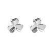 Brincos de Trevo em Prata S925 Yinjia Pequenos Brincos Estilo Floresta Pequenos Frescos Novos Versáteis Brincos Femininos Estilo Coreano Estilosos