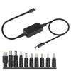 Adaptador Tipo C para DC de carregamento rápido com tensão ajustável com 10 adaptadores linha de conexão universal para notebook