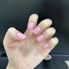 Esmalte de Uñas Postizas de Color Sólido Usable Longitud Media Manicura Europea Cuadrada Removible Calcomanías de Uñas Escarchadas