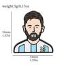Pin insignia de estrella de la Copa del Mundo fútbol Argentina figura de Messi alrededor de la insignia de metal conmemorativa accesorios para bolso