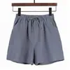 Verano Nuevo Sueltos Lino Algodón Lino Talla Grande Estudiante Deportes Casual Pantalones Cortos Mujer Pierna Ancha Suministro Directo de Fábrica