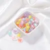 Cuentas de Corazón Rellenas Acrílicas Mate Corazón Mariposa Oso Flor Rosa Cuentas Material para Cadena de Teléfono Móvil Pulsera DIY