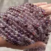 Tiras de Cristal de Titanio Morado Fantasma Morado Natural Accesorios para Pulsera Trenzada de Cuentas de Cristal Hecha a Mano DIY Accesorios para Pulsera y Collar Joyería