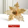 Decoraciones Navideñas Flores de Terciopelo Grandes con Lentejuelas Flor de Navidad Guirnalda de Flores Recortadas en Tela de Cebolla Decoración para Árbol de Navidad