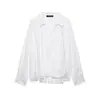 Camisa Elegante de Color Sólido Mezclado con Dobladillo Abullonado, Nueva Moda Europea y Americana Transfronteriza para Mujer, Venta al por Mayor 3115734